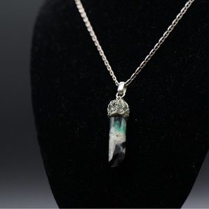 Raw Emerald Pendant . 
-950 Silver Mompox Filigree.  Raw Emerald.